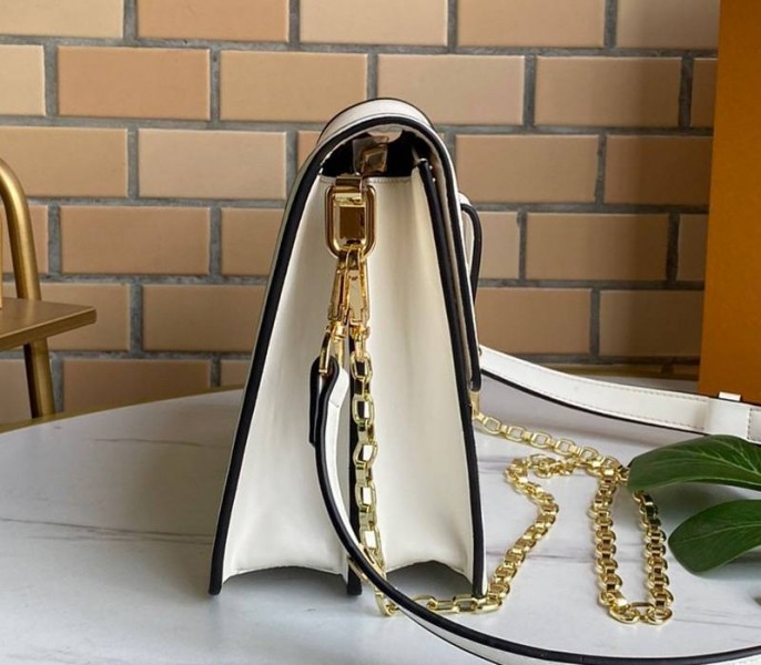 Louis Vuitton Dauphine Lugano MM Off Bag In Off-White angle 4