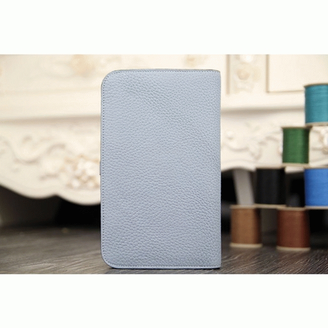 Blue lin best replica Hermes Dogon combine wallet angle 2
