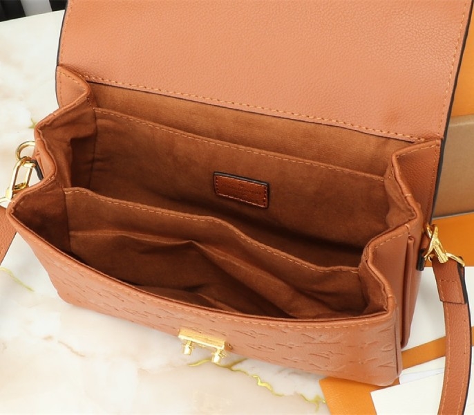 Louis Vuitton Monogram Empreinte Metis Handbag In Cognac Brown angle 5