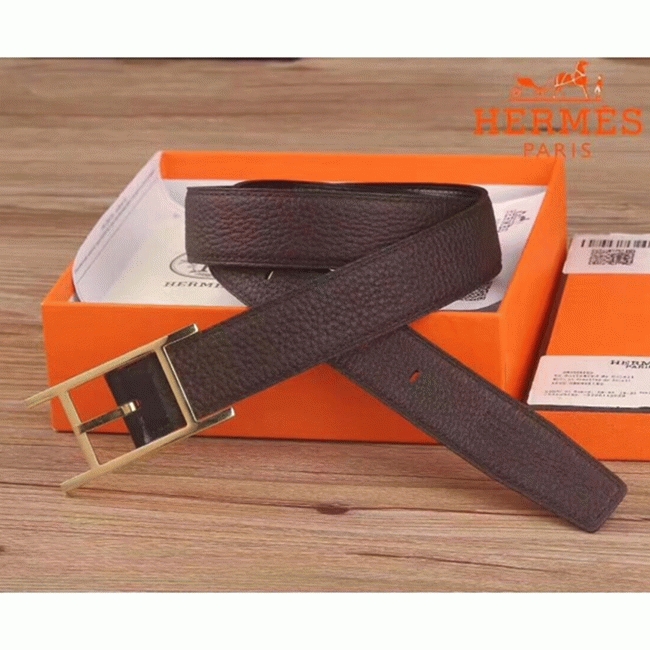 Replica Hermes Quentin chocolate reversible belt