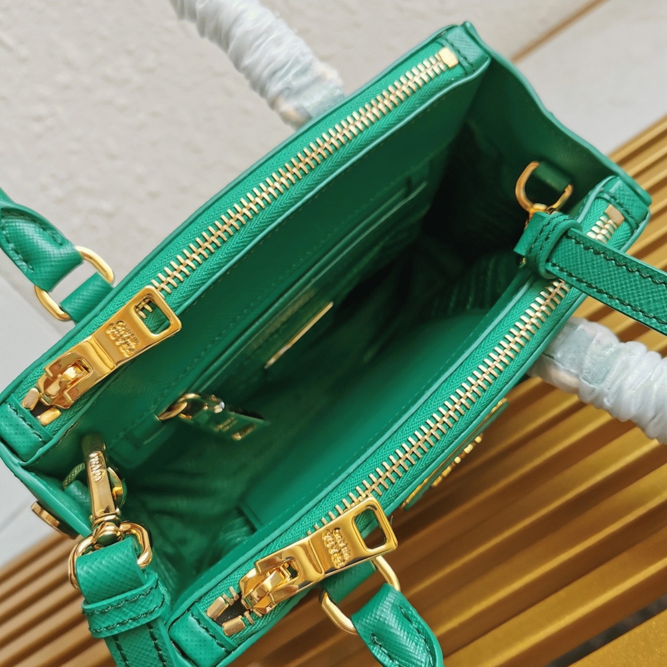 Green Prada Mini Galleria Bag Knockoff angle 5