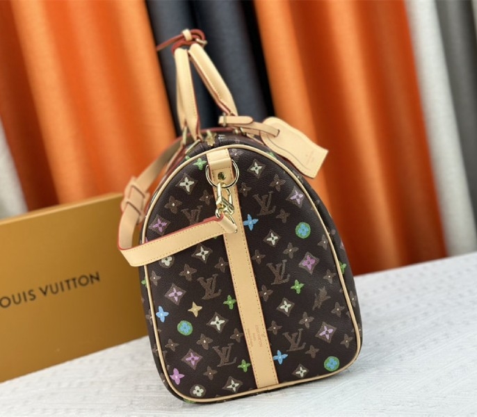 Louis Vuitton Monogram Craggy Keepall Travel 50 Bag In Chocolate angle 4