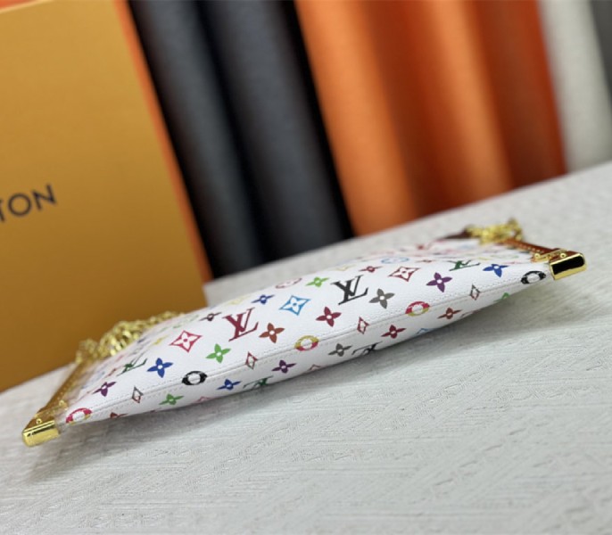 Louis Vuitton X TM Multicolored Lucky Trunk In White angle 5