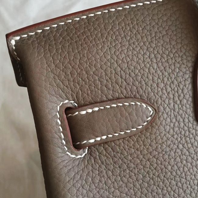 Etoupe Hermes Birkin 25cm Premium Knockoff angle 5