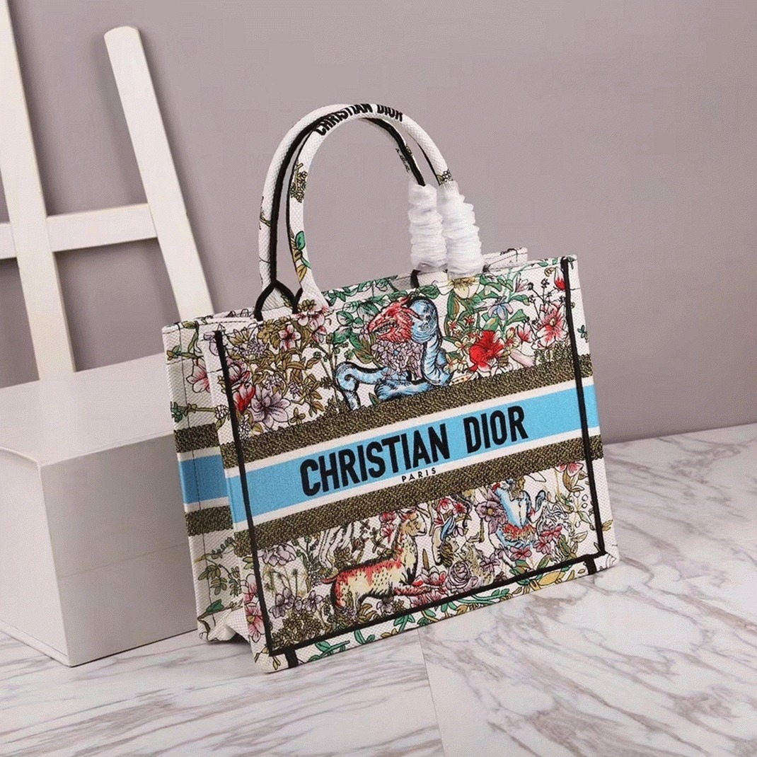 Dior Large Book Tote Bag Knockoff in Latte D-Constellation Embroidery angle 5