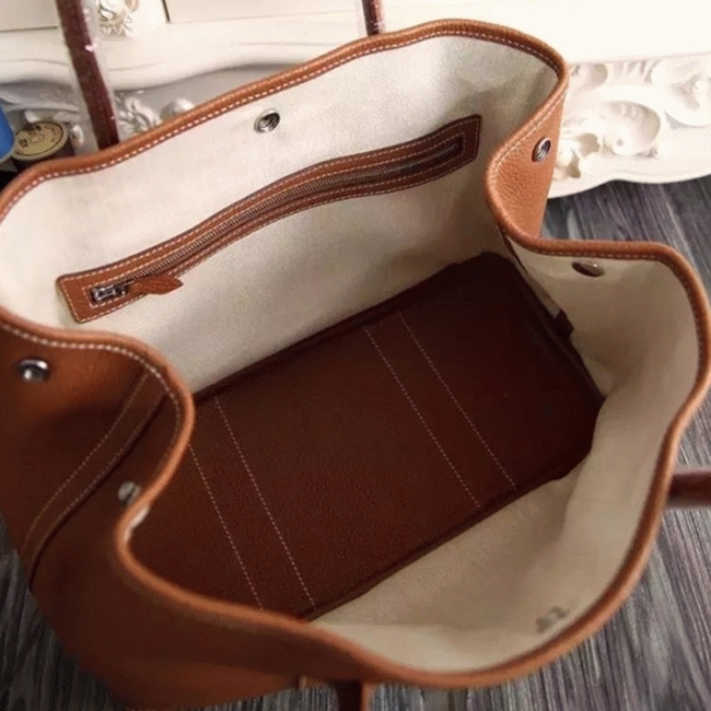 Brown Knockoff Hermes Garden Party 30cm Everyday Handbag angle 5