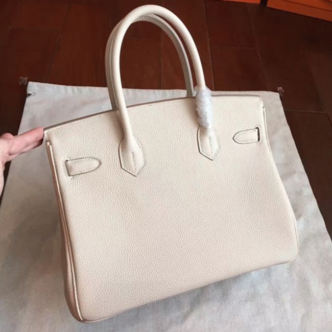 Beige Shade Hermes Birkin 30cm Knockoff Purse angle 4