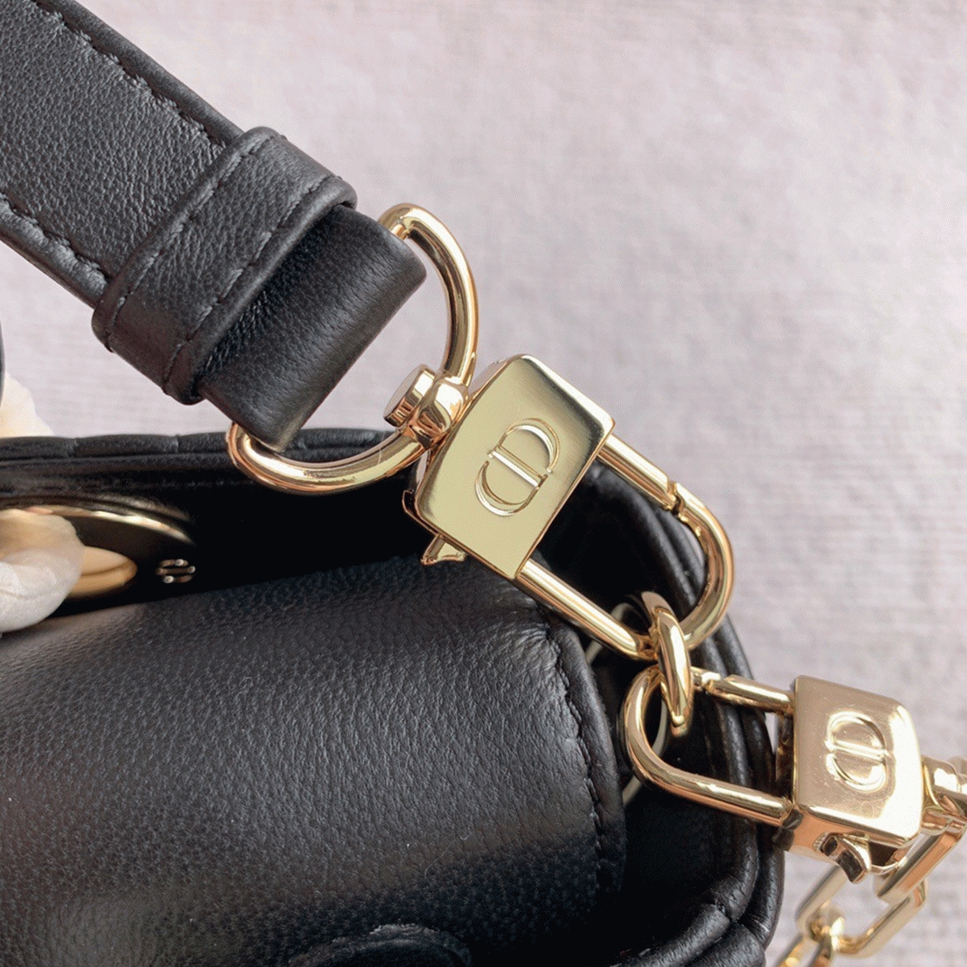 Dior Lady D-Joy Medium Bag Fake in Black angle 4