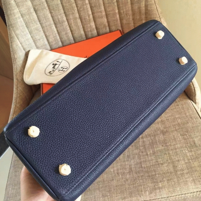 Sapphire Clemence Fake Hermes Kelly Retourne 28cm Premium Bag angle 5