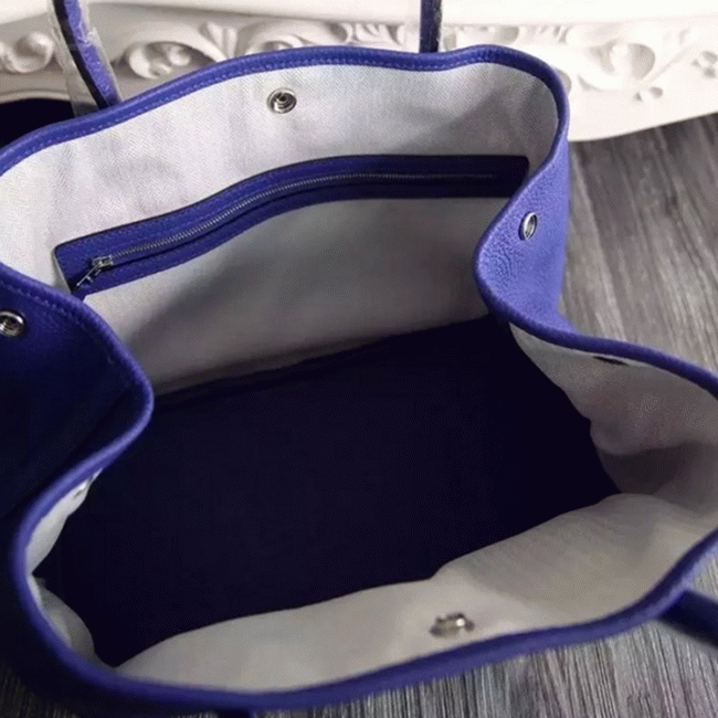 Electric Blue Replica Hermes Garden Party 30cm Tote Handbag angle 2
