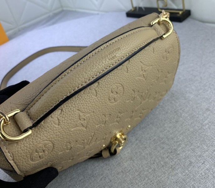 Louis Vuitton Monogram Empreinte Leather Blanche BB Handbag In Beige angle 4
