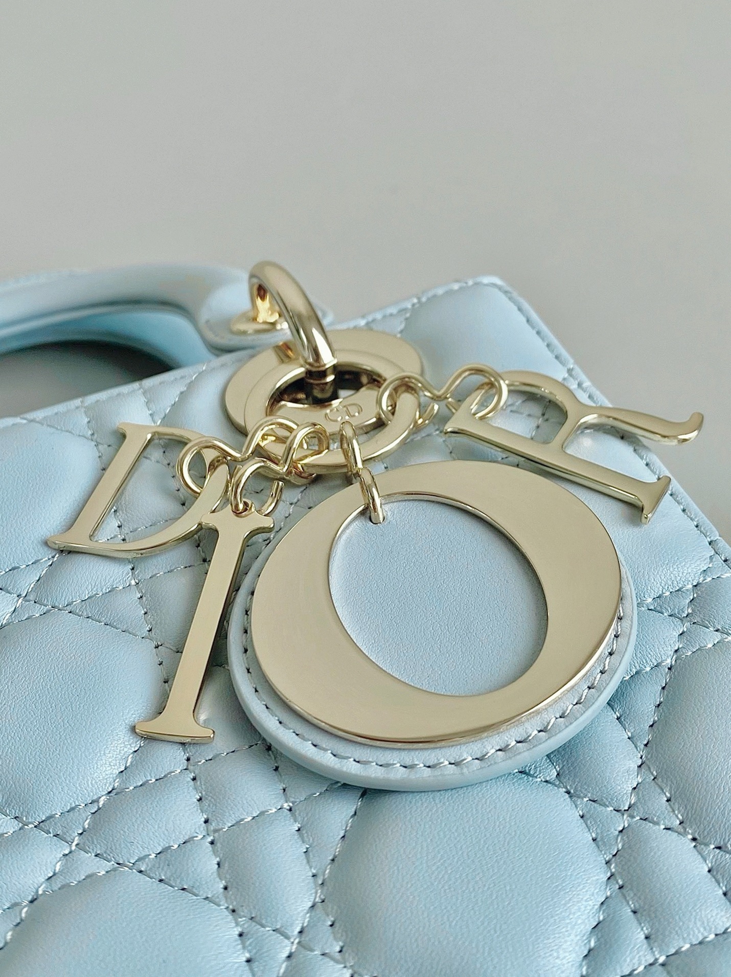 Dior Small Lady Dior My ABCDior Bag Replica in Placid Blue angle 5
