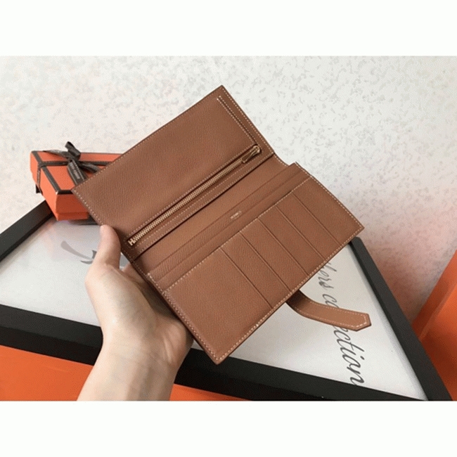 Brown Epsom Fake Hermes Bearn Wallet angle 2