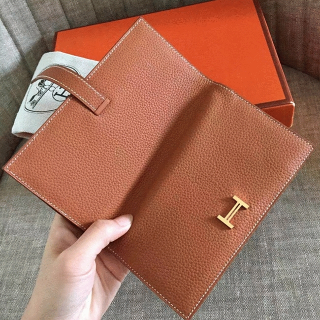 Brown Knockoff Designer Hermes Bearn Wallet angle 5