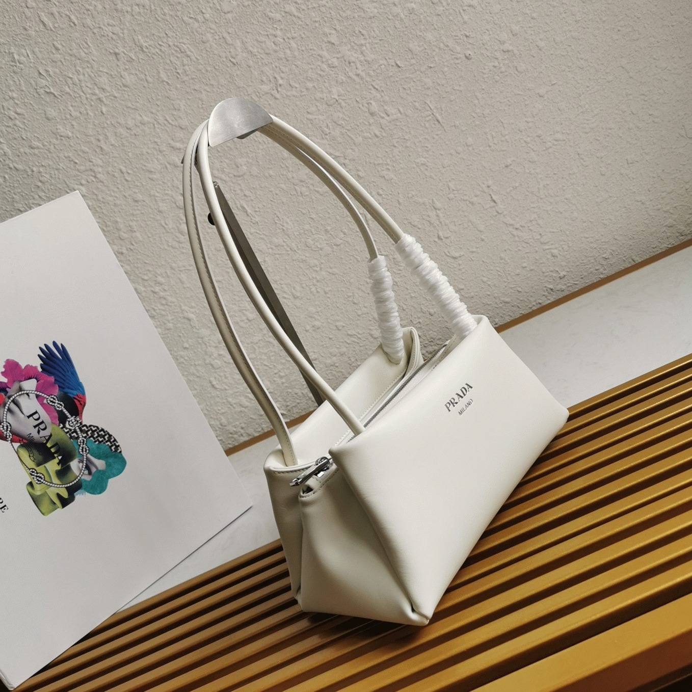 Prada Supernova Small Shoulder Bag Knockoff in White angle 2