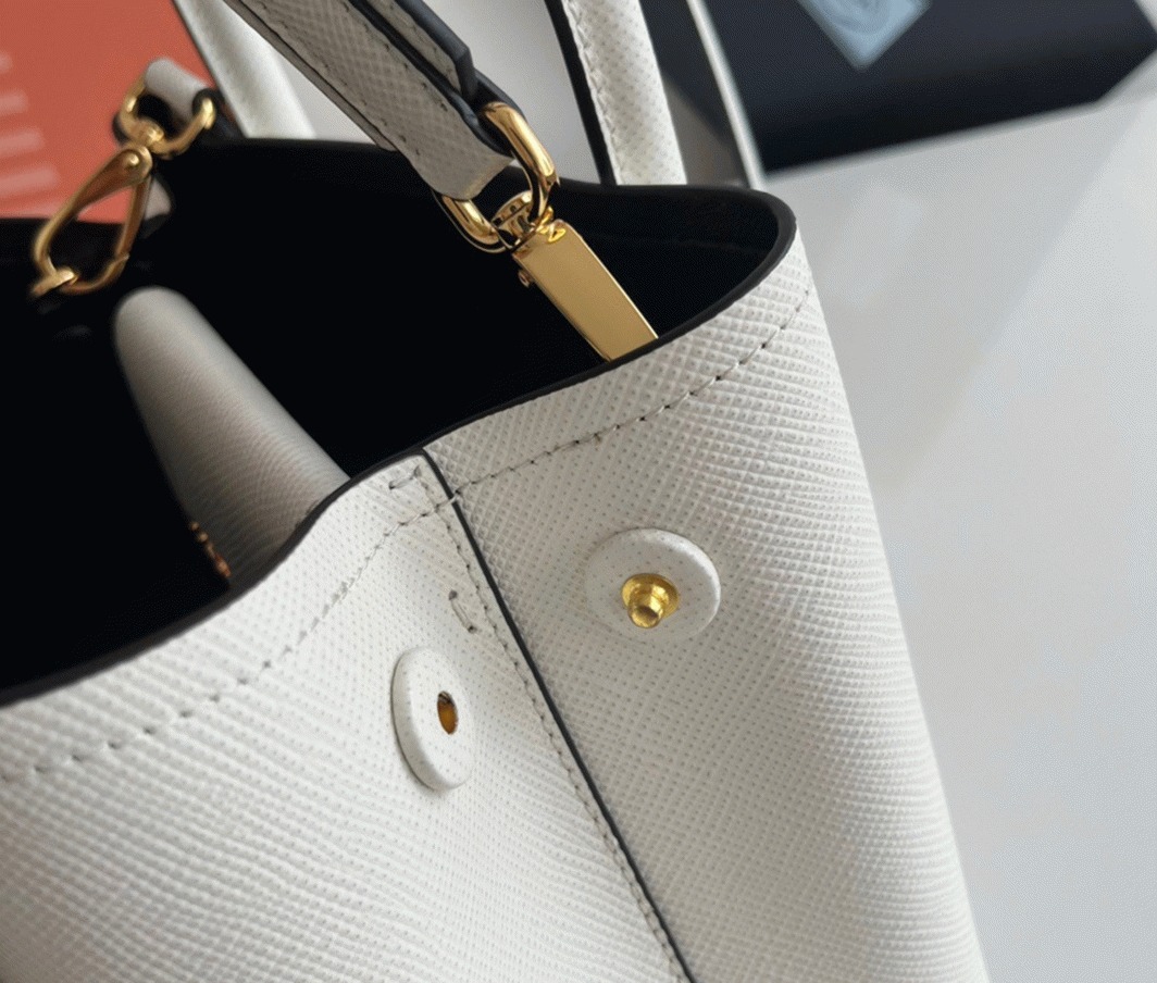 White Prada Double Mini Bag Replica angle 3
