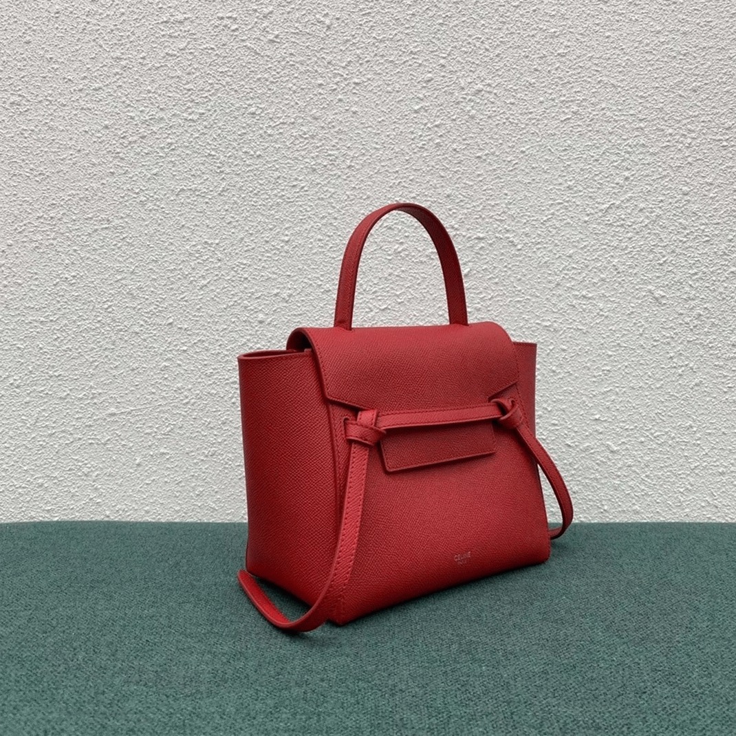 Celine Belt Nano Bag Knockoff in Red angle 5