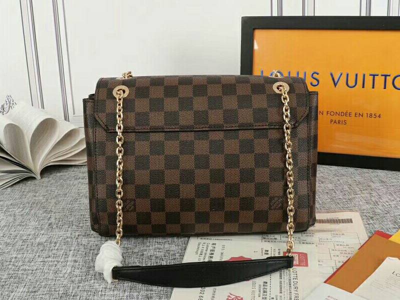 Louis Vuitton Damier Ebene Canvas Vavin PM Bag In Bordeaux Red angle 5