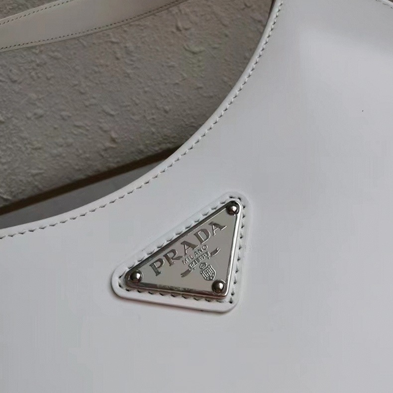 White Prada Cleo Small Bag Best Replica angle 2