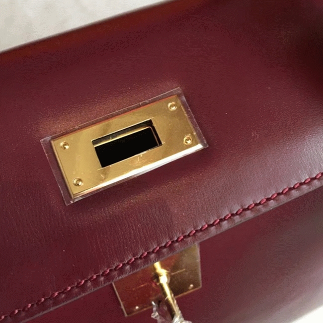 Bordeaux Box Fake Designer Hermes Kelly Retourne 28cm Vintage-Inspired Bag angle 4