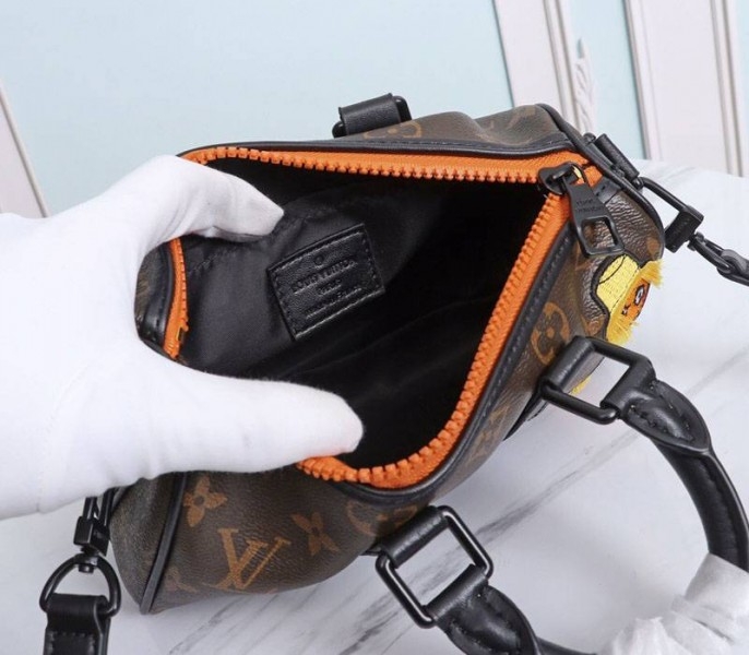 Louis Vuitton Monogram Canvas Mens Zoooom With Friends Nano Keepall Travel Bag angle 5