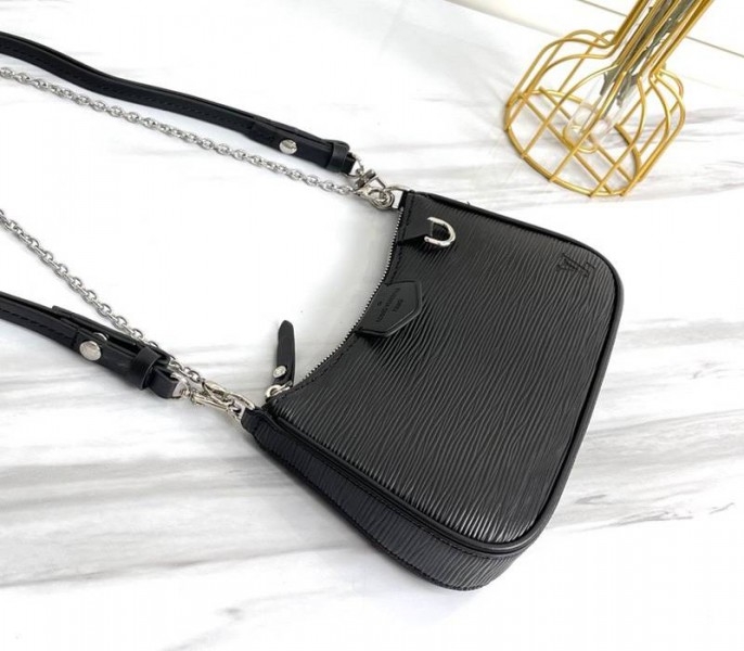 Louis Vuitton Epi Leather Easy Pouch On Strap In Black angle 4