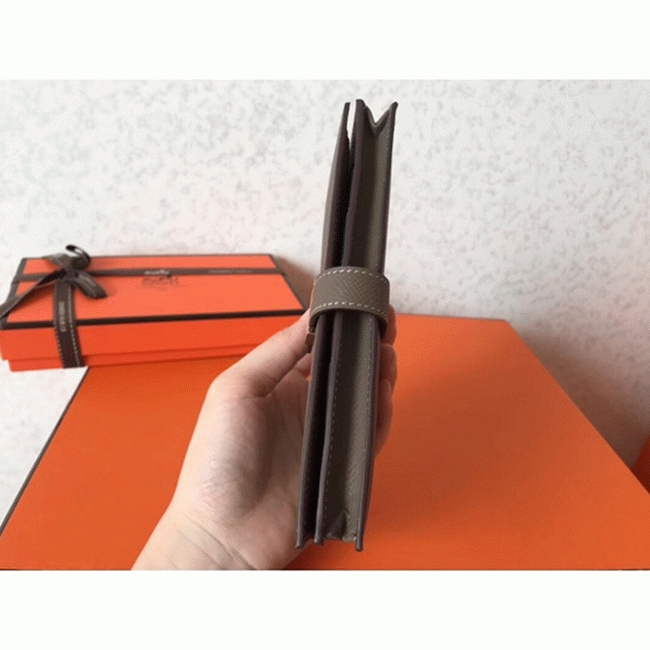 Taupe Epsom Fake Hermes Bearn Wallet angle 4