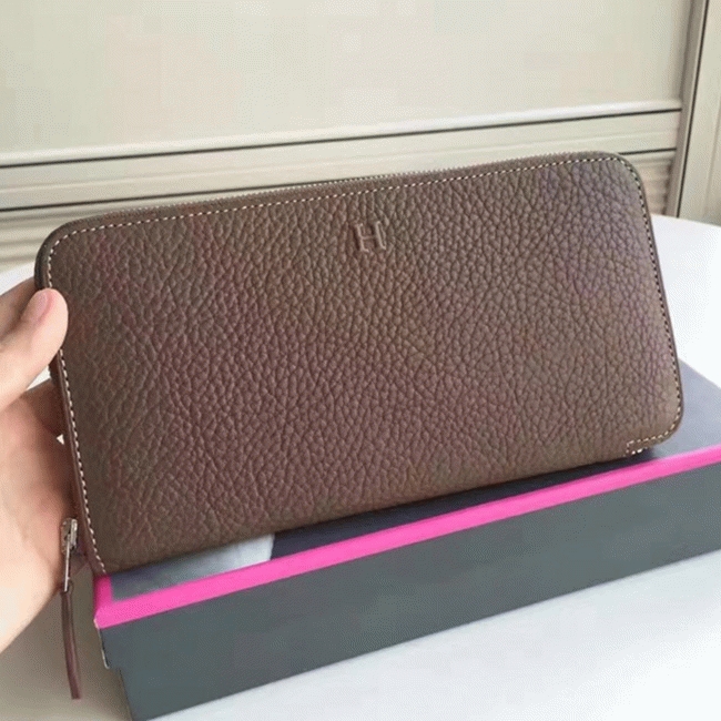 Etoupe Luxury Replica Hermes Wallet Azap Zipped