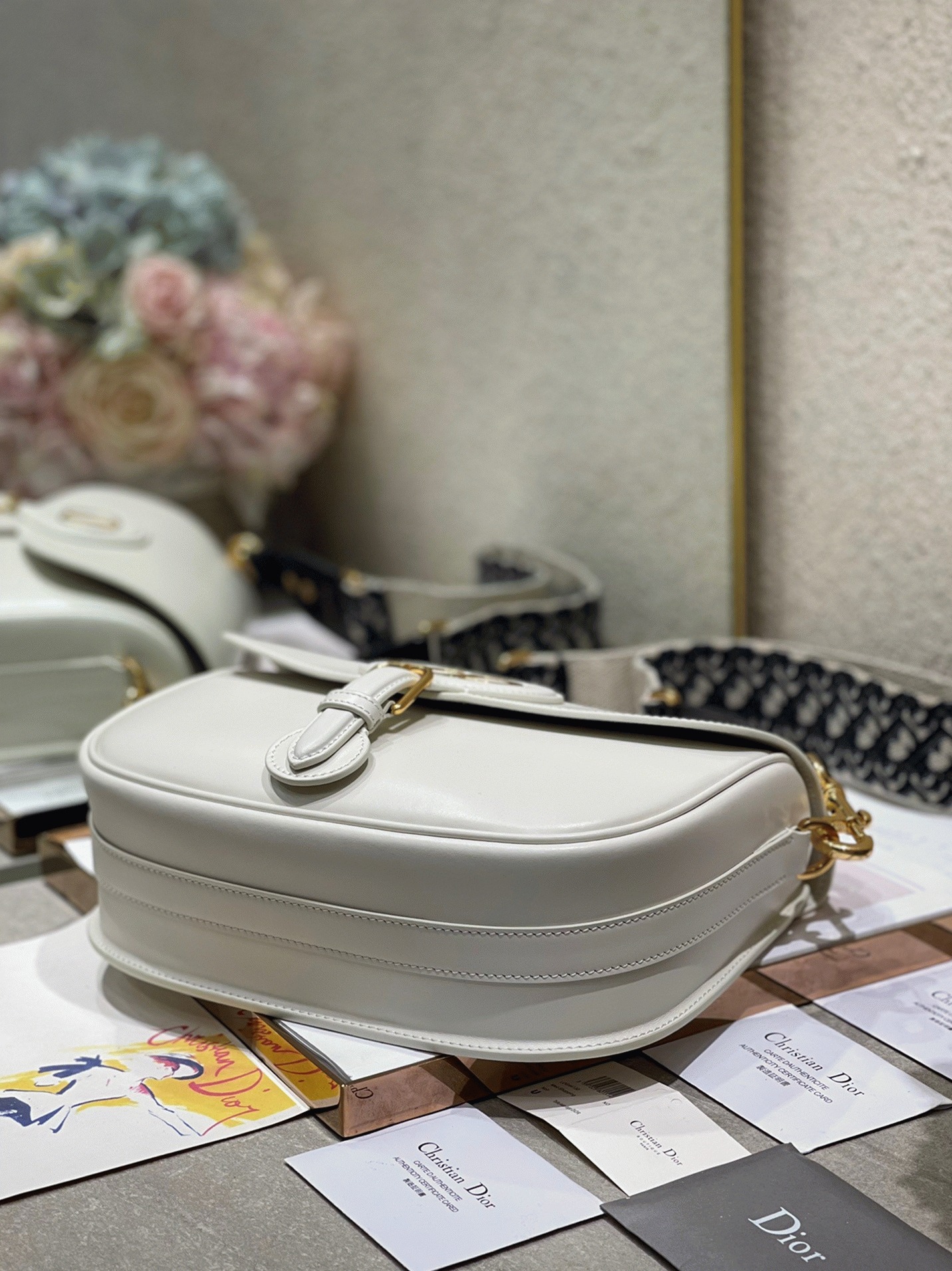 Dior Bobby Large Bag Replica in White angle 5
