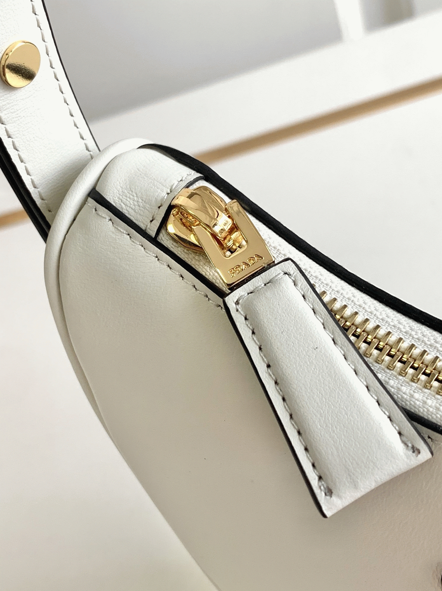 White Prada Arque Mini Shoulder Bag Fake angle 5