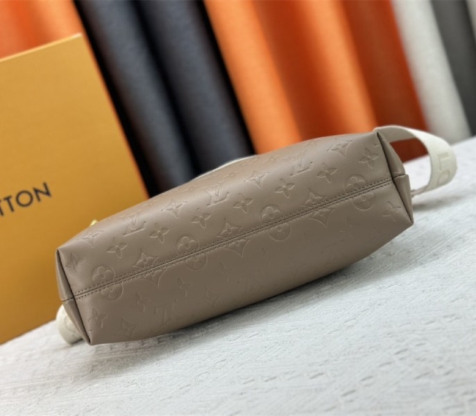 Louis Vuitton Monogram Empreinte Coussin MM Hobo In Galet Gray angle 5