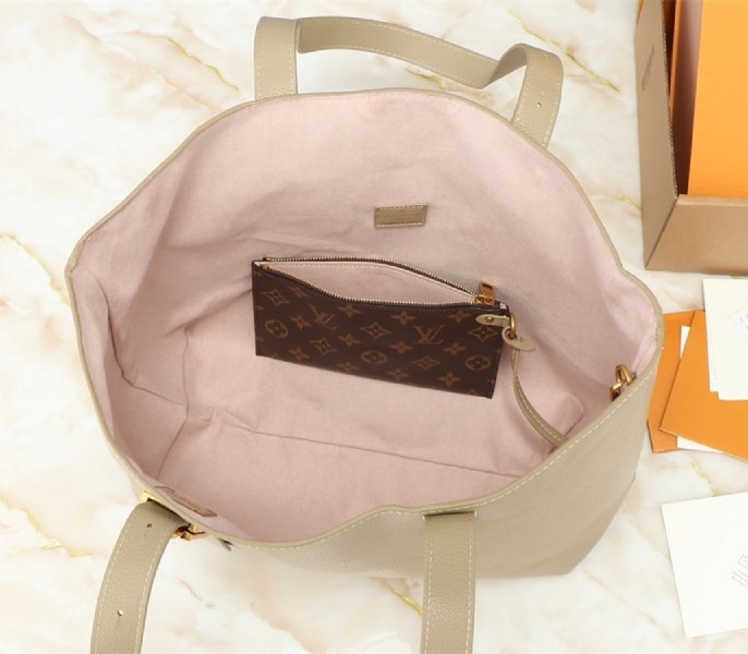 Louis Vuitton Low Key Cabas MM Bag In Galet Gray angle 5