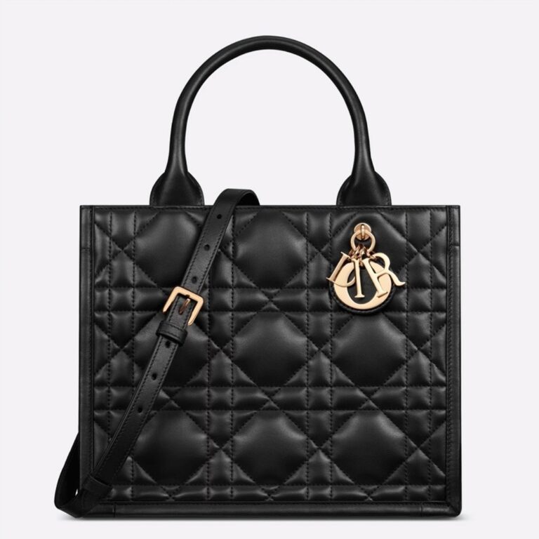 Dior Small Book Tote Bag Fake with Strap in Black