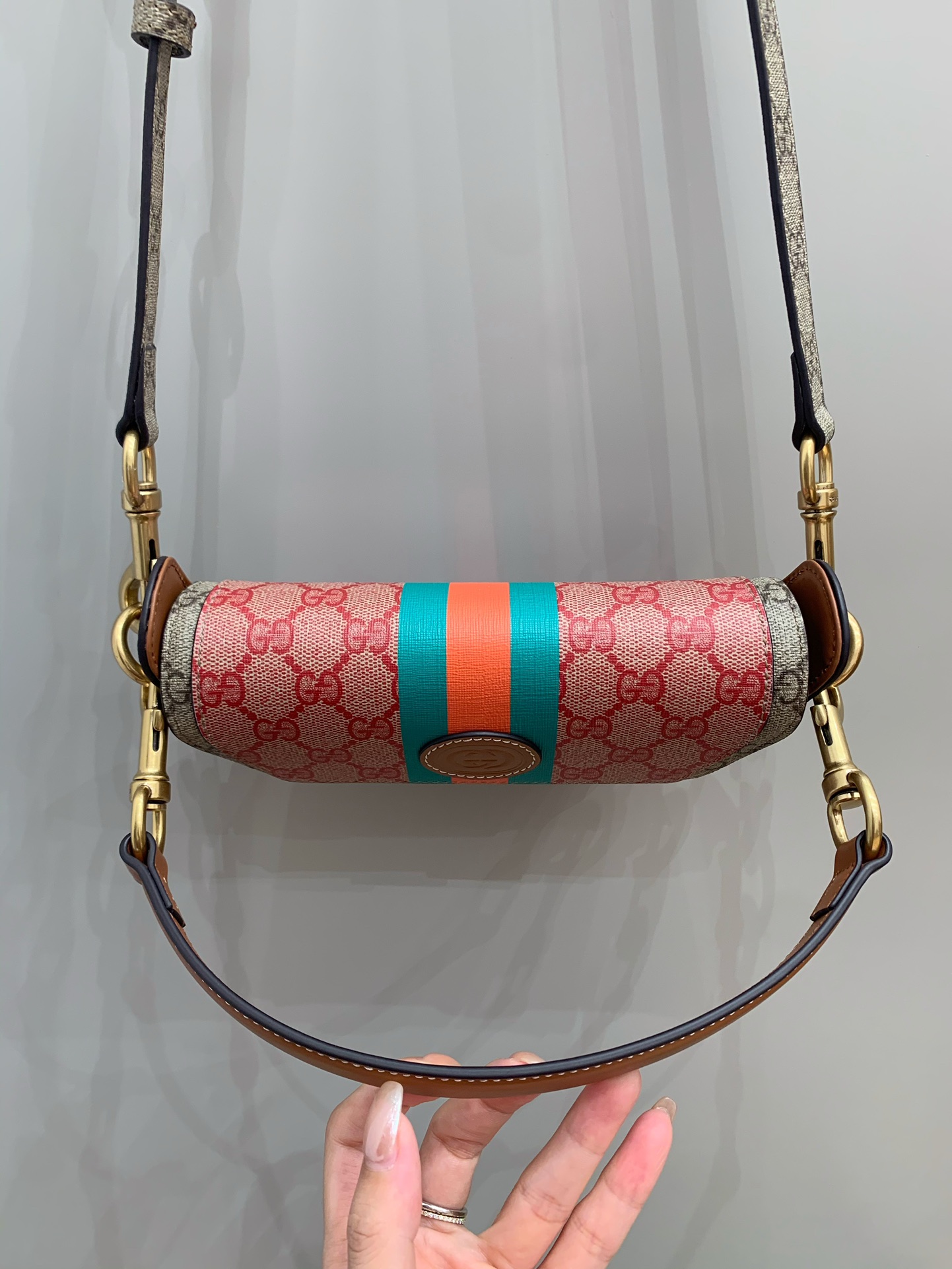 Mini Canvas GG Supreme Top-Handle Bag angle 5