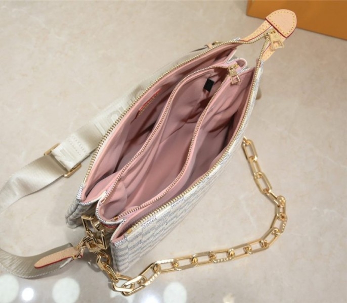 Louis Vuitton Damier Azur Coussin PM Bag With Jacquard Strap angle 5
