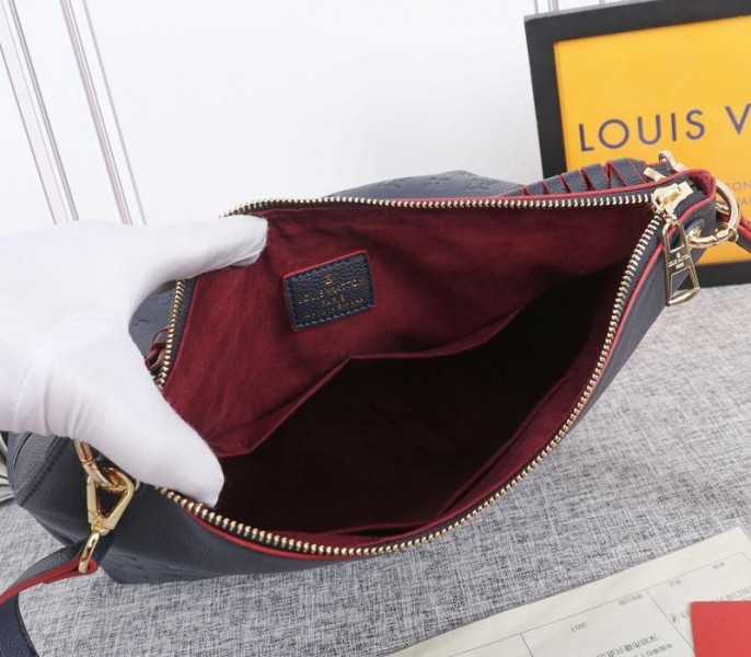 Louis Vuitton Monogram Empreinte Leather Maida Hobo In Navy Blue angle 5