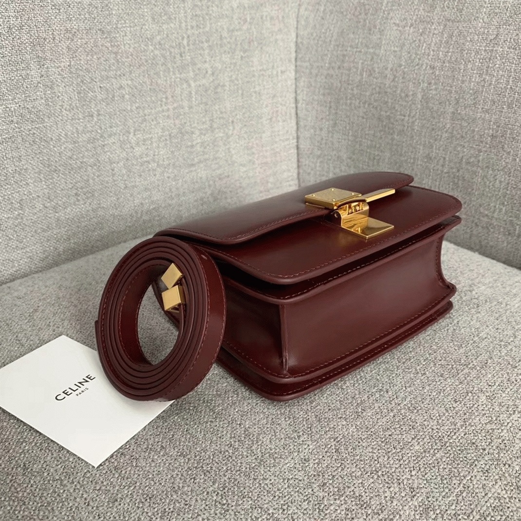 Top Quality Knockoff Celine Classic Box Small Bag In Bordeaux angle 4