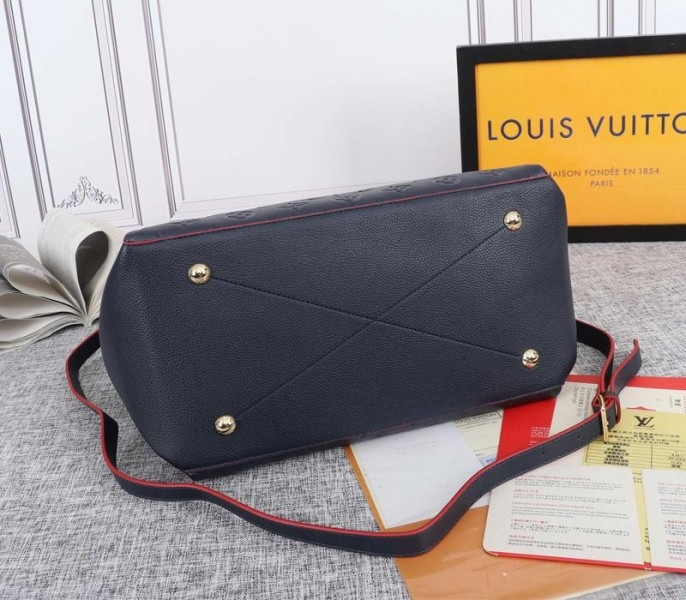 Louis Vuitton Monogram Empreinte Leather Maida Hobo In Navy Blue angle 4