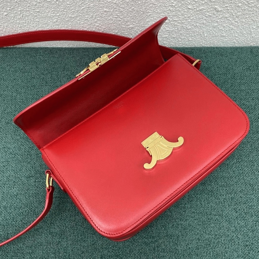 Top Quality Fake Celine Triomphe Medium Bag In Red angle 3