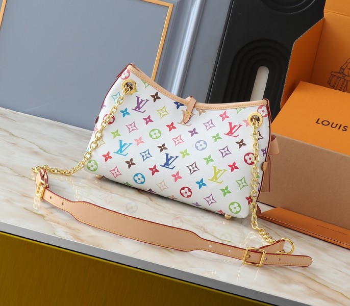 LV X TM Multicolored CarryAll BB In White angle 2