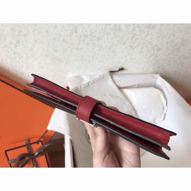 Black Ruby Designer Replica Hermes Bearn Wallet angle 4