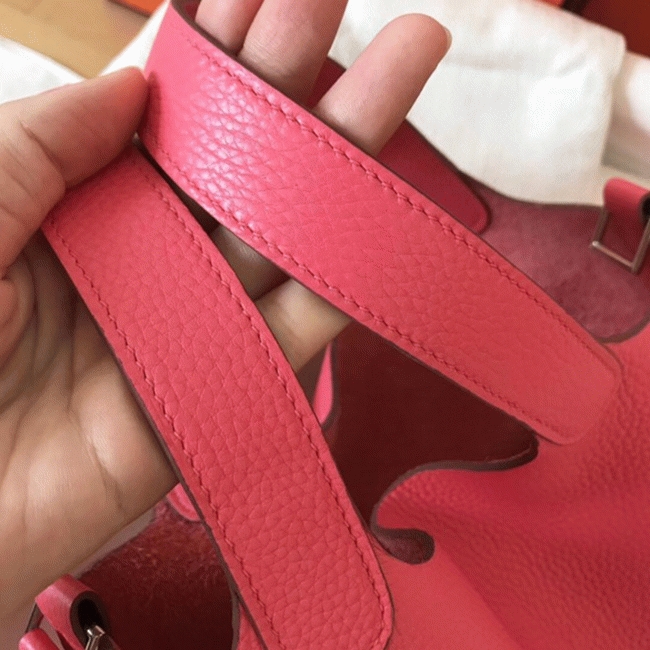 Rose lipstick cheap replica Hermes Picotin Lock 18cm handbag angle 2