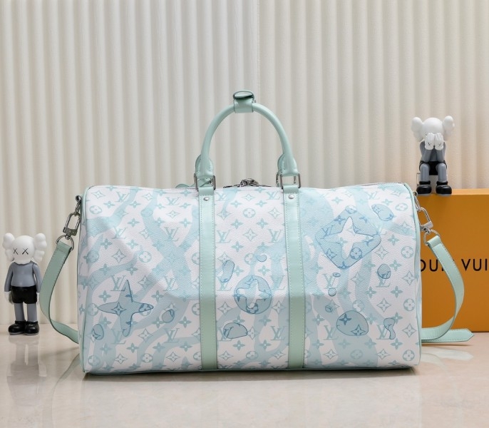 LV Keepall Bandouliere 50 In Crystal Blue angle 3