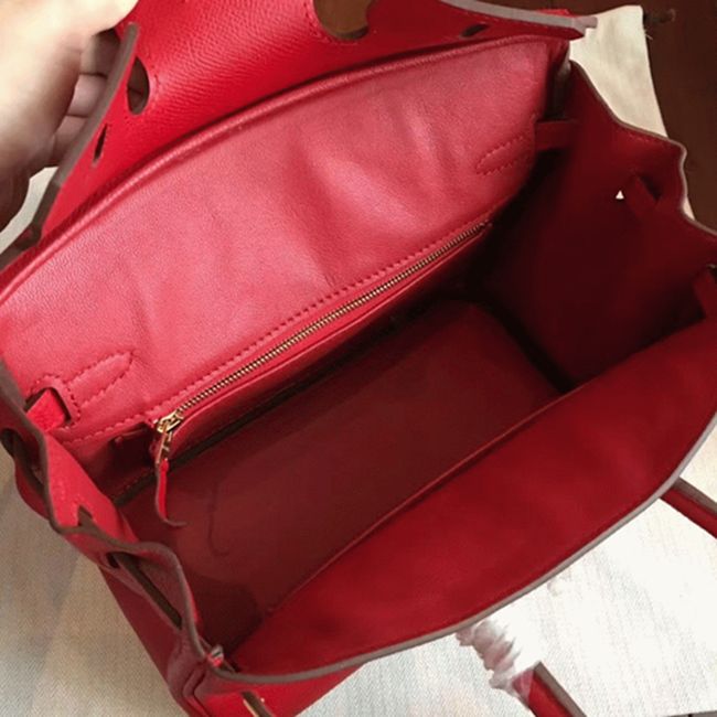 Hermes Birkin 25cm Designer-Inspired Bag in Red angle 5