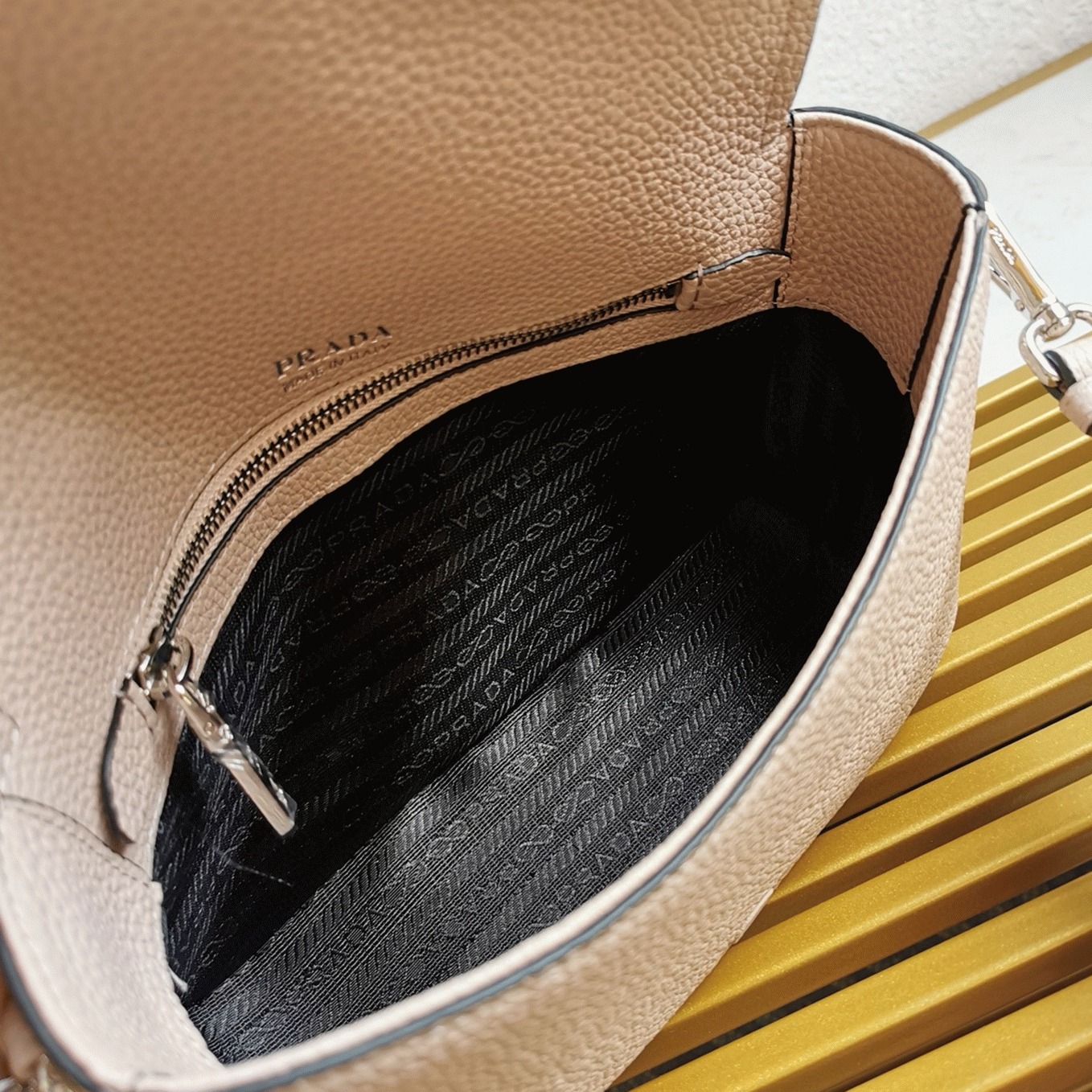 Prada Flap Shoulder Bag Replica in Light Pink angle 3