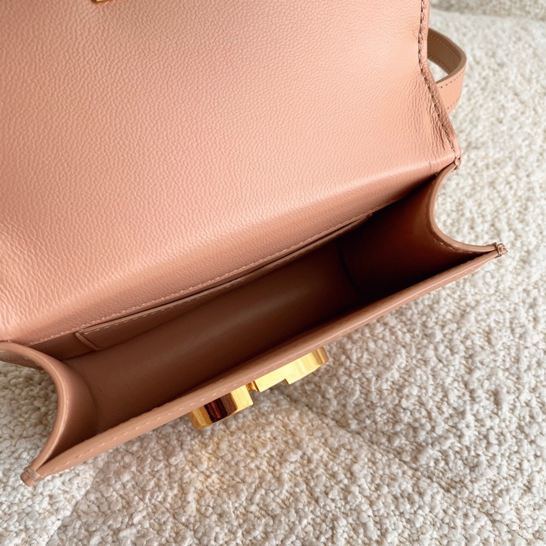 Dior 30 Montaigne Micro Bag Replica in Poudre Box Calfskin angle 5