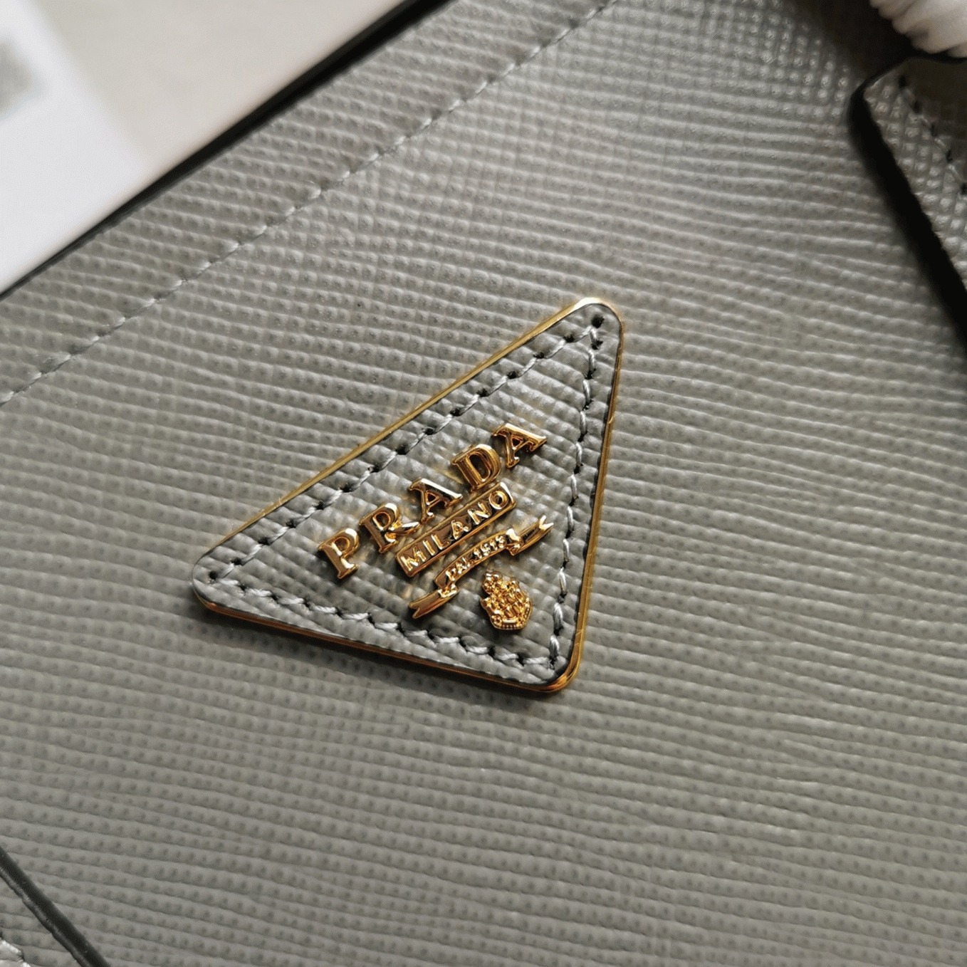 Grey Prada Double Medium Tote Bag Replica angle 2