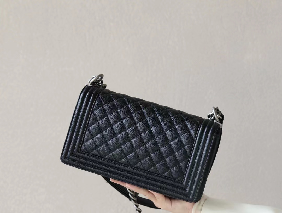 BOY CHANEL SHOULDER BAG Cow Leather angle 2