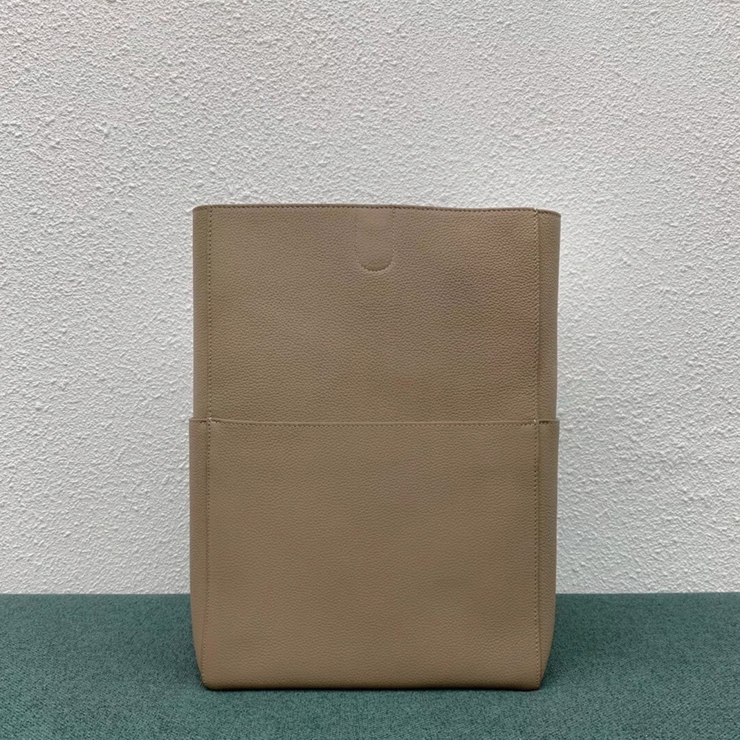 Top Quality Fake Celine Sangle Bucket Bag In Taupe Grained Calfskin angle 3