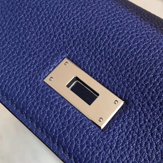 Blue with Zigzag Handle Replica Hermes Kelly 28cm Special Design angle 2